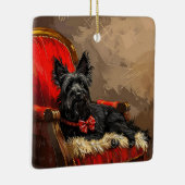 Skye Terrier Hond Kerstfeest Keramisch Ornament (Rechts)