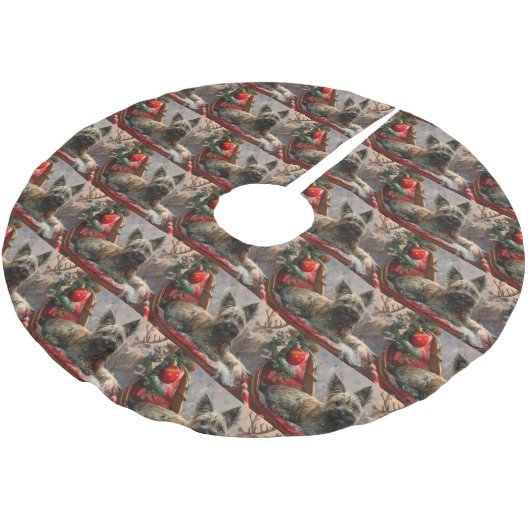 Skye Terrier Hond Kerstfeest Kerstboom Rok (Gekanteld)