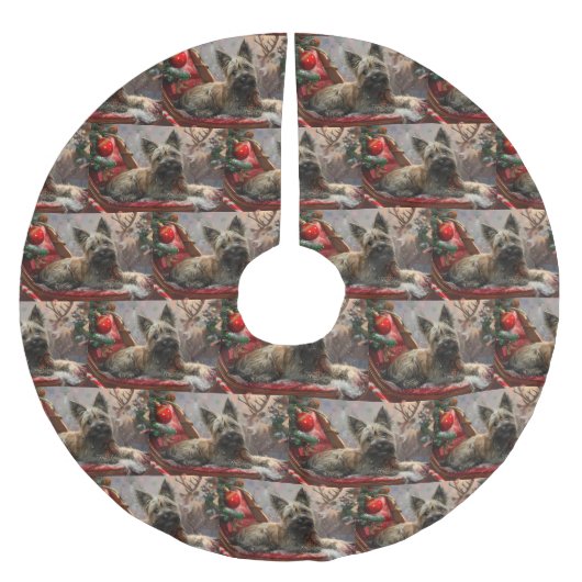 Skye Terrier Hond Kerstfeest Kerstboom Rok (Voorkant)