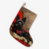 Skye Terrier Hond Kerstfeest Kleine Kerstsok (Voorkant (Hangend))