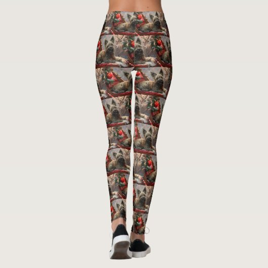Skye Terrier Hond Kerstfeest Leggings (Achterkant)