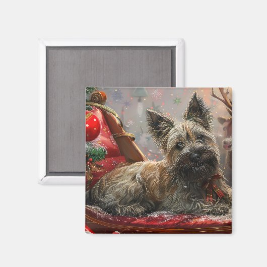 Skye Terrier Hond Kerstfeest Magneet (Voorkant / Achterkant)