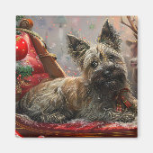 Skye Terrier Hond Kerstfeest Magneet (Voorkant)