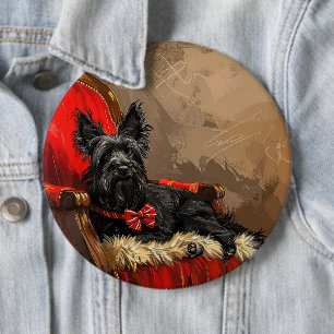 Skye Terrier Hond Kerstfeest Ronde Button 6,0 Cm