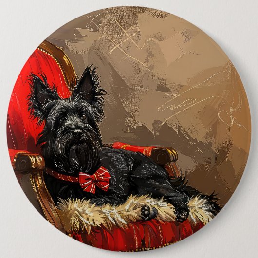 Skye Terrier Hond Kerstfeest Ronde Button 6,0 Cm (Voorkant)