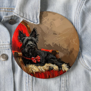 Skye Terrier Hond Kerstfeest Ronde Button 6,0 Cm