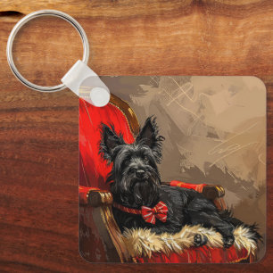 Skye Terrier Hond Kerstfeest Sleutelhanger