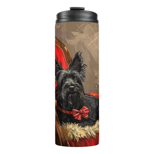 Skye Terrier Hond Kerstfeest Thermosbeker (Voorkant)