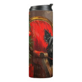 Skye Terrier Hond Kerstfeest Thermosbeker (Gedraaid links)