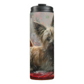 Skye Terrier Hond Kerstfeest Thermosbeker (Voorkant)