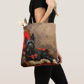 Skye Terrier Hond Kerstfeest Tote Bag (Dichtbij)
