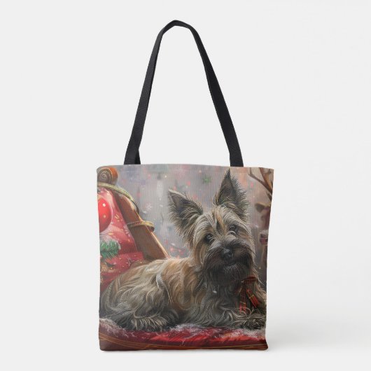 Skye Terrier Hond Kerstfeest Tote Bag (Achterkant)