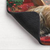 Skye Terrier hond Kerstmis Festief Muismat (Hoek)