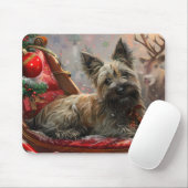 Skye Terrier hond Kerstmis Festief Muismat (Met muis)