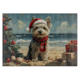 Skye Terrier Hond Kerstmis Vintage Strand Snijplank