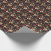 Skye Terrier Hond Met Kerstcadeaus Open haard Cadeaupapier (Hoek)