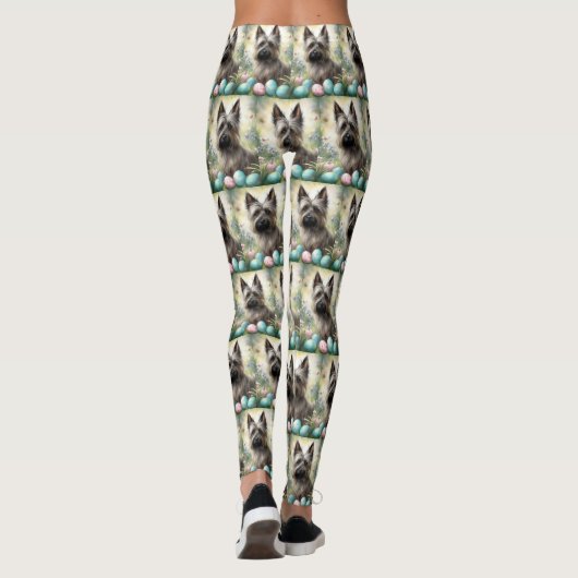 Skye Terrier Hond met Paaseieren Vakantie Leggings (Achterkant)