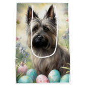 Skye Terrier Hond met Paaseieren Vakantie Medium Cadeauzakje (Achterkant)