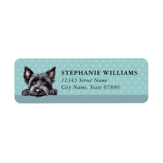 Skye Terrier-hond retouradreslabels Etiket (Voorkant)