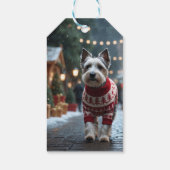 Skye Terrier Honden Kerst Sneeuw Vakantie  Cadeaulabel (Achterkant)