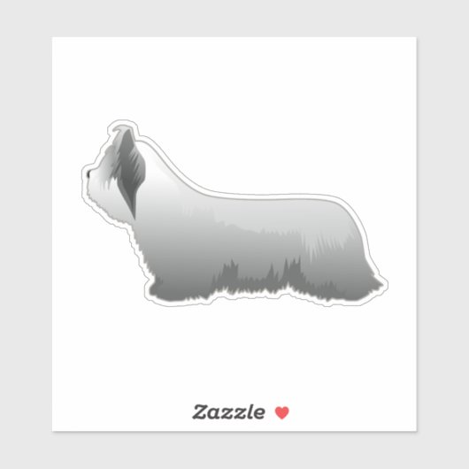 Skye Terrier Hondenras Side Uitzicht Silhouet Sticker (Vel)