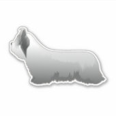 Skye Terrier Hondenras Side Uitzicht Silhouet Sticker (Voorkant)
