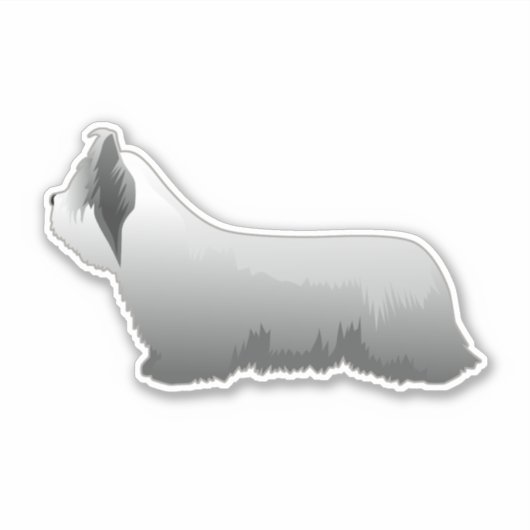 Skye Terrier Hondenras Side Uitzicht Silhouet Sticker (Voorkant)