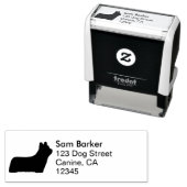 Skye Terrier Hondenras Silhouette retouradres Zelfinktende Stempel (In situ)