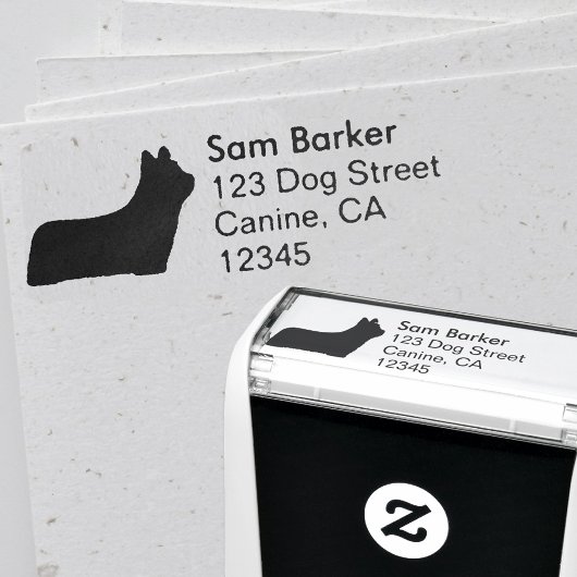 Skye Terrier Hondenras Silhouette retouradres Zelfinktende Stempel