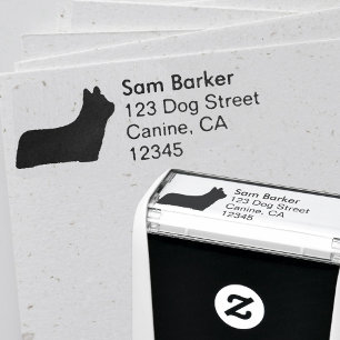 Skye Terrier Hondenras Silhouette Return-adres Zelfinktende Stempel