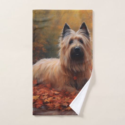 Skye Terrier in Herfst laat Herfst inspireren Bad Handdoek (Handdoek)