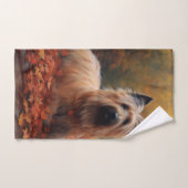 Skye Terrier in Herfst laat Herfst inspireren Bad Handdoek (Handdoek)