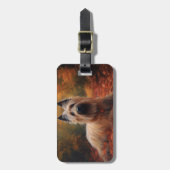 Skye Terrier in Herfst laat Herfst inspireren Bagagelabel (Voorkant verticaal)