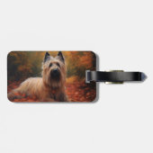 Skye Terrier in Herfst laat Herfst inspireren Bagagelabel (Achterkant horizontaal)