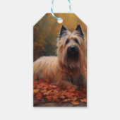 Skye Terrier in Herfst laat Herfst inspireren Cadeaulabel (Voorkant)