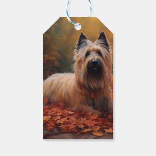 Skye Terrier in Herfst laat Herfst inspireren Cadeaulabel (Achterkant)