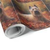 Skye Terrier in Herfst laat Herfst inspireren Cadeaupapier (Rol Hoek)