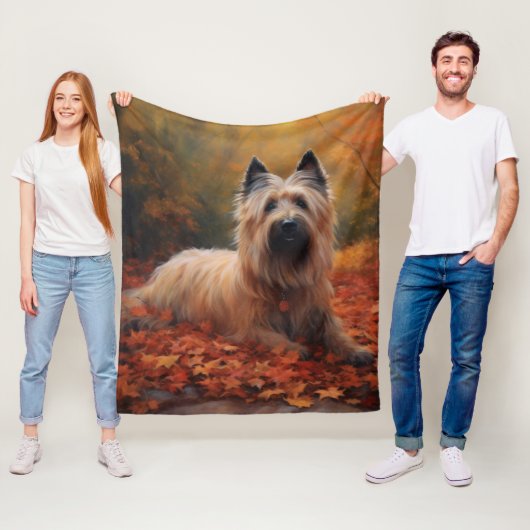 Skye Terrier in Herfst laat Herfst inspireren Fleece Deken (In situ)