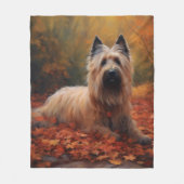 Skye Terrier in Herfst laat Herfst inspireren Fleece Deken (Voorkant)