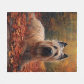 Skye Terrier in Herfst laat Herfst inspireren Fleece Deken (Voorkant (Horizontaal))
