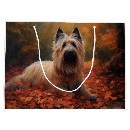 Skye Terrier in Herfst laat Herfst inspireren Groot Cadeauzakje (Achterkant)