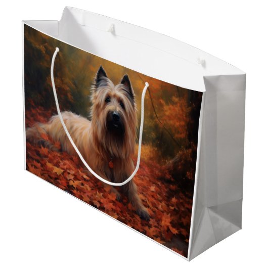 Skye Terrier in Herfst laat Herfst inspireren Groot Cadeauzakje (Achterkant Gekanteld)