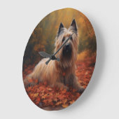 Skye Terrier in Herfst laat Herfst inspireren Grote Klok (Hoek)