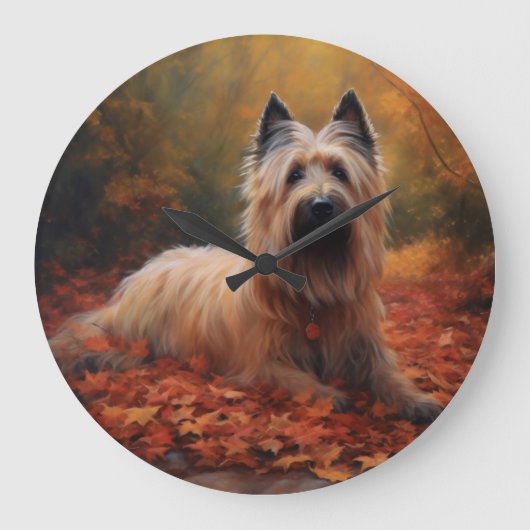 Skye Terrier in Herfst laat Herfst inspireren Grote Klok (Voorkant)