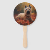 Skye Terrier in Herfst laat Herfst inspireren Handwaaier (Voorkant)