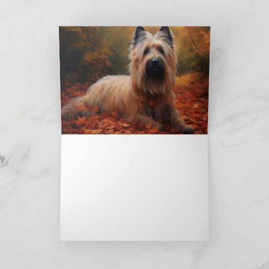 Skye Terrier in Herfst laat Herfst inspireren Kaart (Binnen)