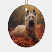 Skye Terrier in Herfst laat Herfst inspireren Keramisch Ornament (Links)