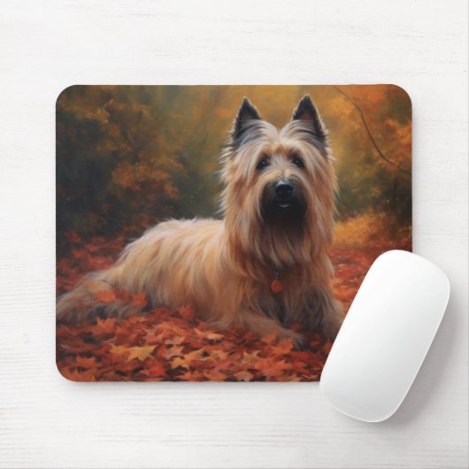 Skye Terrier in Herfst laat Herfst inspireren Muismat (Met muis)