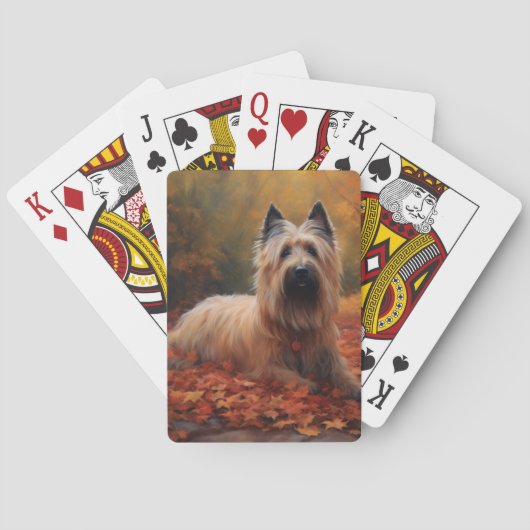Skye Terrier in Herfst laat Herfst inspireren Pokerkaarten (Achterkant)