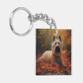 Skye Terrier in Herfst laat Herfst inspireren Sleutelhanger (Voorkant Links)